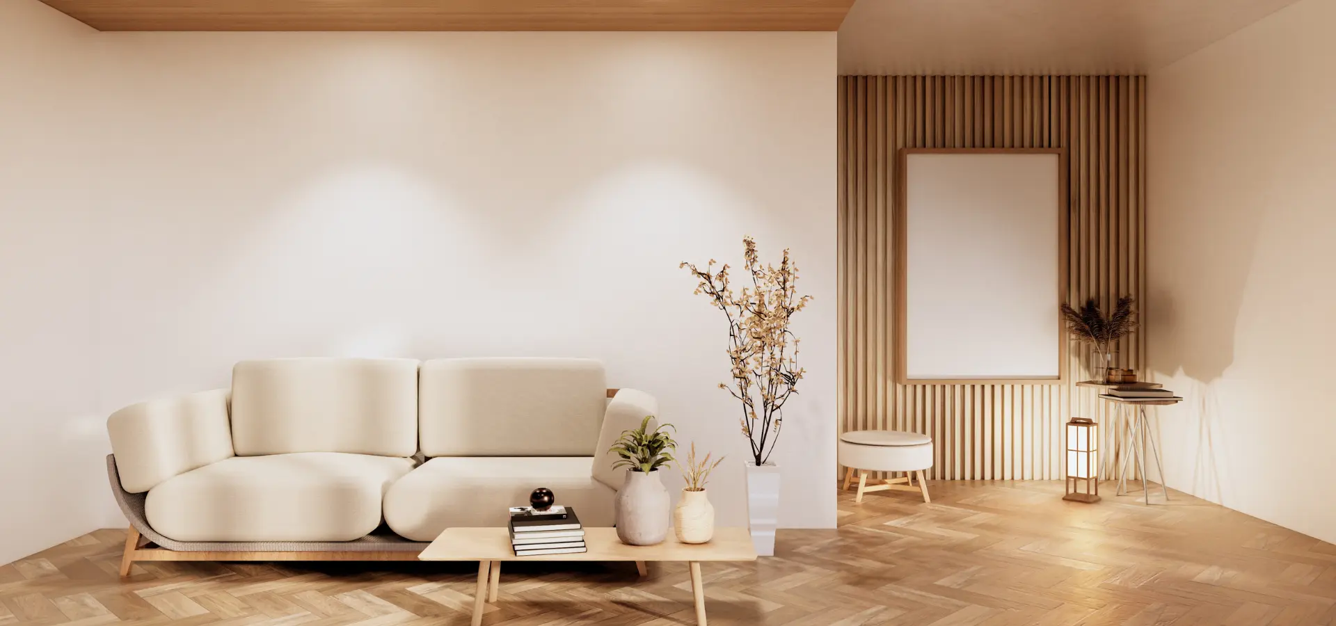 Happy homeowners enjoying beautifully designed interior spaces